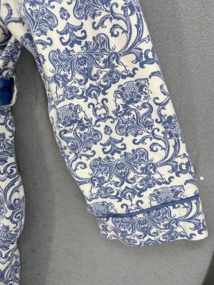 Soma Intimates Robe XL Perriwinkle Blue Floral Terry Lining Pockets Long Sleeve - Image 4 of 4