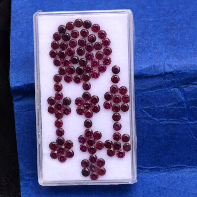98 Pcs Natural Rhodolite Garnet 2.70mm Round Cut Sparkling Loose Gemstones Lot
