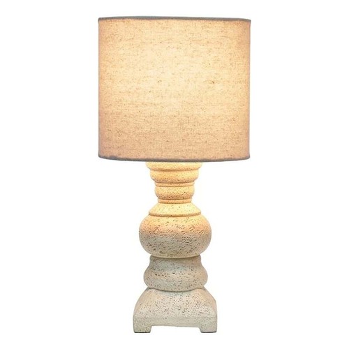 All the Rages Resin Mini Table Desk Lamp with Rough Shade in Weathered Beige - 第 2/11 張圖片