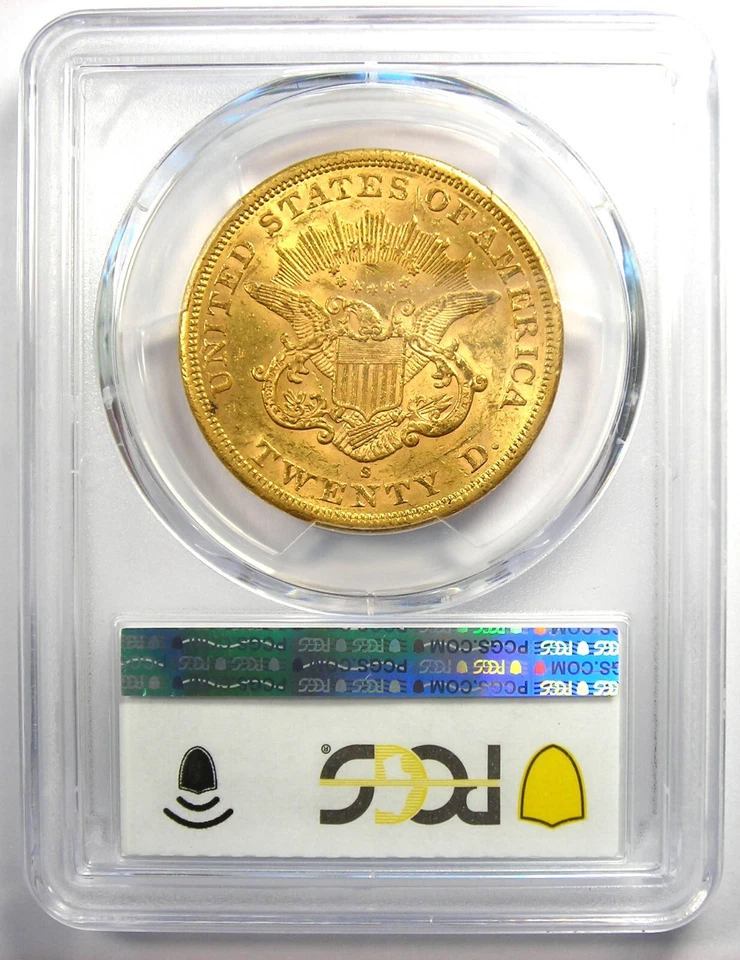 1863-S Liberty Gold Double Eagle $20 Coin - PCGS MS60 (BU UNC) - $9,250 Value - Image 3 of 4