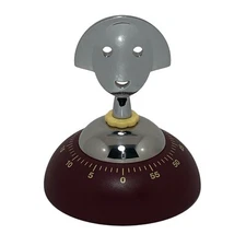 Modern Alessi Anna Maroon Chrome & Yellow Kitchen Egg Timer Alessandro Mendini