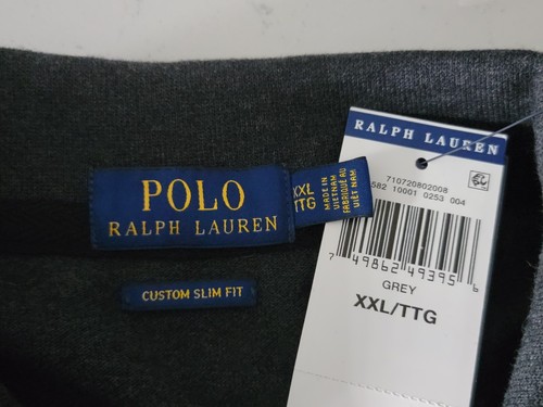 Polo Ralph Lauren Custom Slim Fit Grey Big Pony Polo Shirt Size 2XL - Picture 8 of 8
