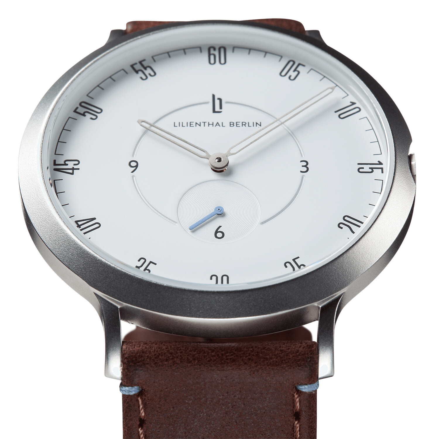 Lilienthal Berlin Uhr Lilienthal 1 Zifferblatt Weiß Leder Braun B