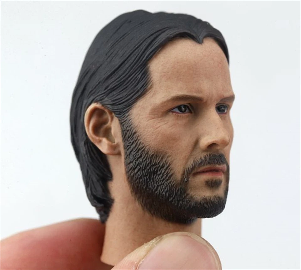 1/6 StarsReeves John Wick Man Head Sculpt Fit 12" Hot Toys Worldbox Body Figure - Image 3 of 4