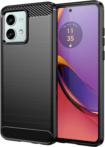 COVER CARBON Per MOTOROLA MOTO G84 CUSTODIA NERA OPACA IN TPU MORBIDA ANTIURTO - 第 1/5 張圖片