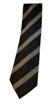  Men's Silk Neck Tie ~ Stripe Black & Silver. NWOT.  by Joseph & Feiss Interntl