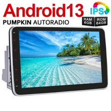 Pumpkin 2 DIN 10.1" Android 13 Car Stereo 6GB 64GB Carplay WiFi Head Unit USB BT