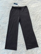 Talbots Collection NWT Black Pull On Wide Leg Stretch Pants Sleek High Rise Sz M