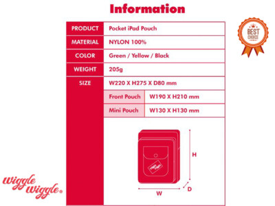 WIGGLE WIGGLE] POCKET IPAD POUCH Black FRNYLPIP-003 Color