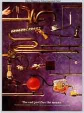Crown Royal Whisky Mechanical Rube Goldberg Inspired Vintage 1989 Advertisement