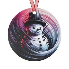 Menacing Snowman Black Spikes Metal Christmas Ornament Dark Edgy Gothic Decor