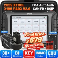 XTOOL X100 PAD3 V2.0 IMMO Key Programmer Full System Diagnostic Scanner + KC100
