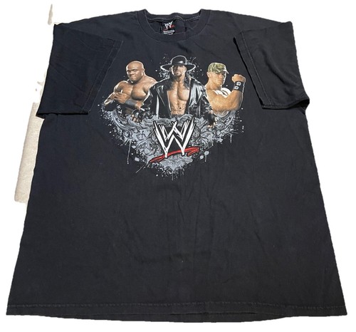 Vintage WWE T-Shirt Undertaker John Cena Bobby Lashley schwarz Gr. XL 2000er Hybrid