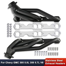 For Chevy Gmc 305 5.0l 350 5.7l V8 1988-1997 Exhaust Headers Black Steel