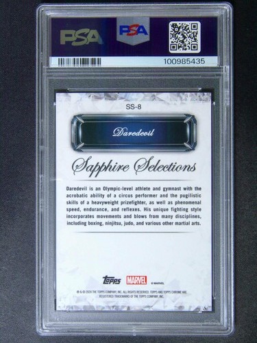 2024 Topps Chrome Marvel Sapphire Daredevil Red Selections 1/5 ≈1/1 PSA 9 - Picture 2 of 2