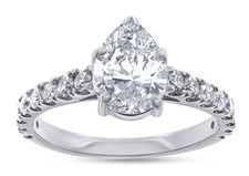 IGI 6 CT, Solitaire Lab-Grown Pear Diamond Engagement Ring, 950 Platinum