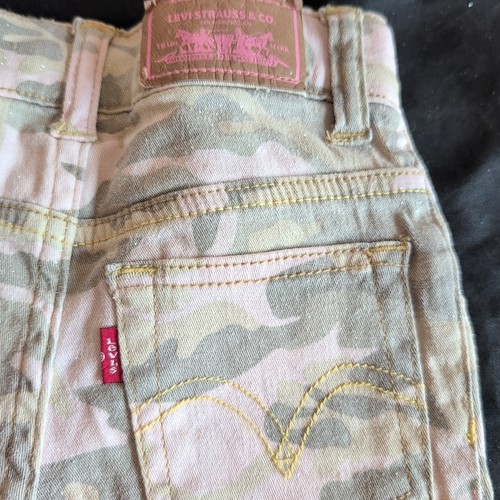 NWT Girls Regular 6 Slim Adjustable Levis 517 Camo Pink Flare Leg Jeans Stretch - Picture 4 of 7