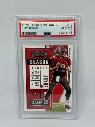 2020 Panini Contenders - Season Ticket Tom Brady #12 PSA 10