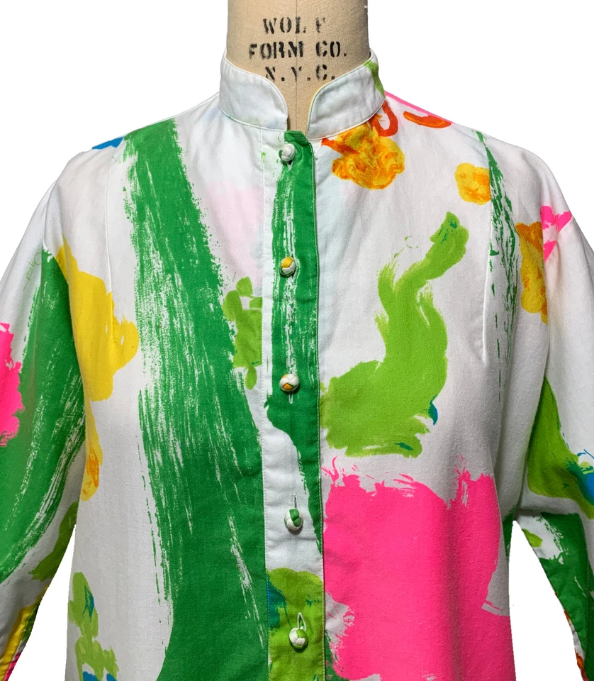 CATHERINE OGUST PENTHOUSE GALLERY Vintage 70s/80s Women's Tunic Dress - Sz M/L - Image 4 of 4