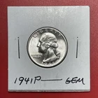 1941 P Washington Silver Quarter, Gem Uncirculated.