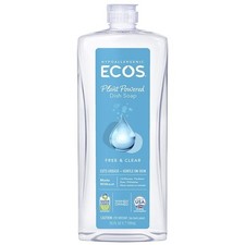 Ecos Plant Powered Dish Soap Free Clear Hypoallergenic Cuts Grease 25 Ounce