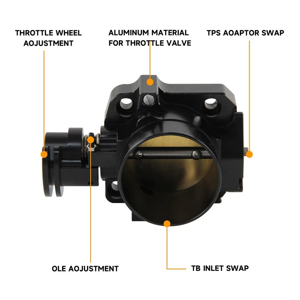 Throttle Body Pro Serie 2.5" 64mm For 99-05 Mazda Miata MX-5 1.8L L4 BP-4W BP-Z3 - Imagem 3 de 4