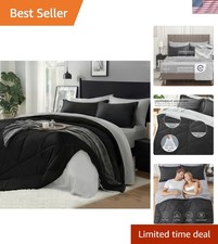 Queen 7-Piece Reversible Comforter Set - Ultra-Soft Microfiber Luxury Bedding