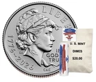 In Hand Semiquincentennial Dime 2026 Rolls and Bags-Emerging Liberty 2-Roll Set