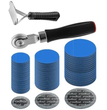 92 Pieces Tire Patch Kit Heavy Duty,Tire Repair Kit 32mm 42mm 58mm,Round Tire...