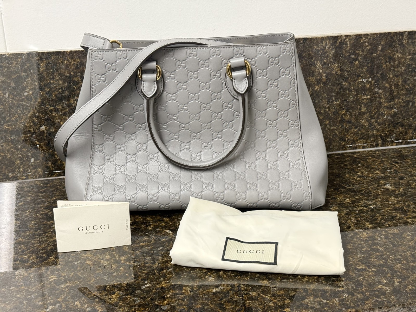 Gucci Signature Convertible Bag Guccissima Leather Large thumbnail 2