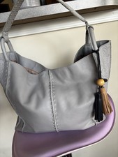 SAK LOS FELIZ SOFT SUPPLE LEATHER SLOUCHY HOBO TOTE SIZE LARGE DOVE GRAY NWOT
