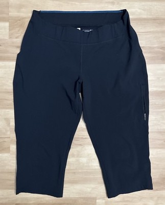 Columbia Omni-Shield Cropped Pants Women s Large Black Stretch Hiking Capri