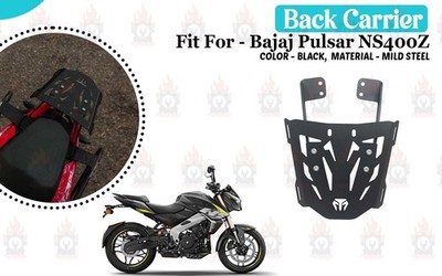 Passend für Bajaj Pulsar ''NS400z Black Back Carrier Rack''