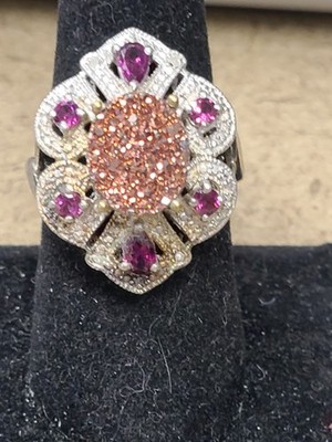 KARIS STS Pink Sapphire Central Druzy Ring SZ9