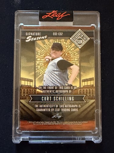 2025 Curt Schilling #SSE-CS2  1/1 Leaf Seasons in the Sun  green Rare card
