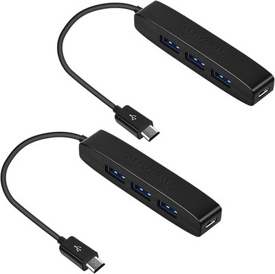 3-Port Micro USB OTG Hub Adapter (3 USB Ports + Power Port) for Fire Stick 4K