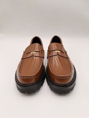 Celine Margaret Triomphe Chunky Loafers in polished bull leather
