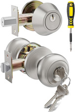 1 Set All Keyed Same Entry Door Knobs and Single Cylinder Deadbolt Combo Set Fo