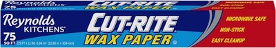 Kitchens Cut-Rite Wax Paper Roll, Built-In Cutter, 1pk, 75sq ft | Mess-Nonstick