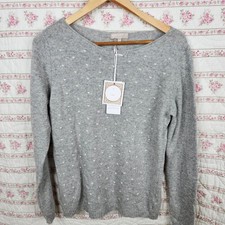Women's Grey Merino Wool Cashmere Blend Sweater