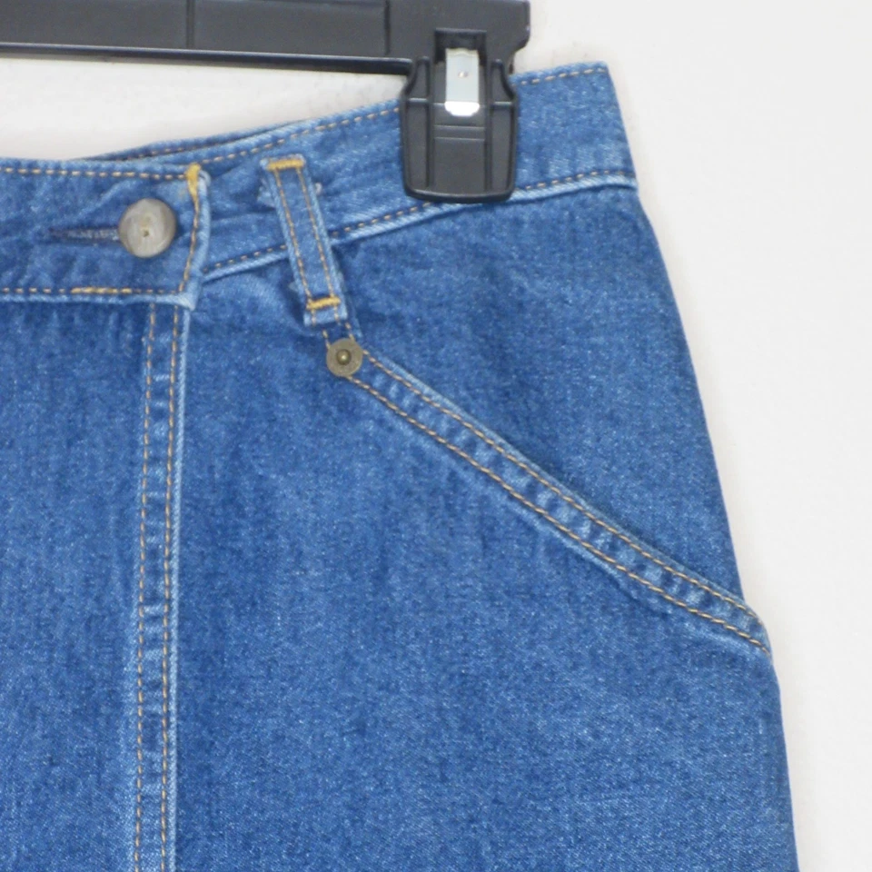 Saia Midi Dockers Feminina Vintage Denim Wrap Linha A Azul 6 B34 - Imagem 4 de 4