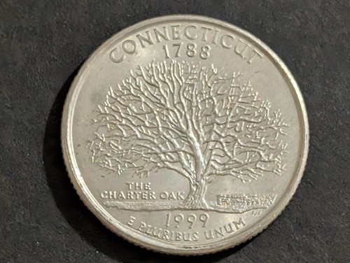 1999-P CONNECTICUT QUARTER Circulated Ungraded Uncertified Actual Coin Shown - Picture 2 of 2