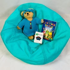 18" American Girl Today Doll 1999 Slumber Party Set: Bean Bag~Bear~Playing Cards