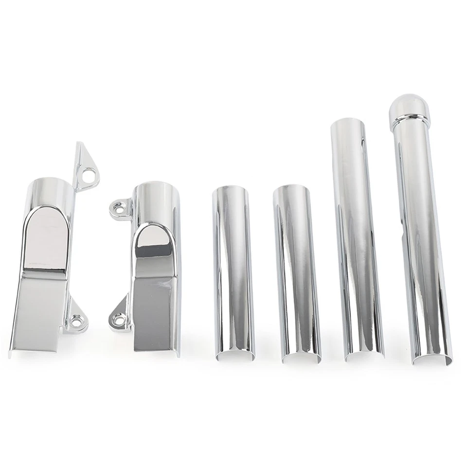 Cubiertas de tubo de basculante trasero cromadas 6 piezas para Harley Davidson Softail 2000-2007 Foto 3 de 4