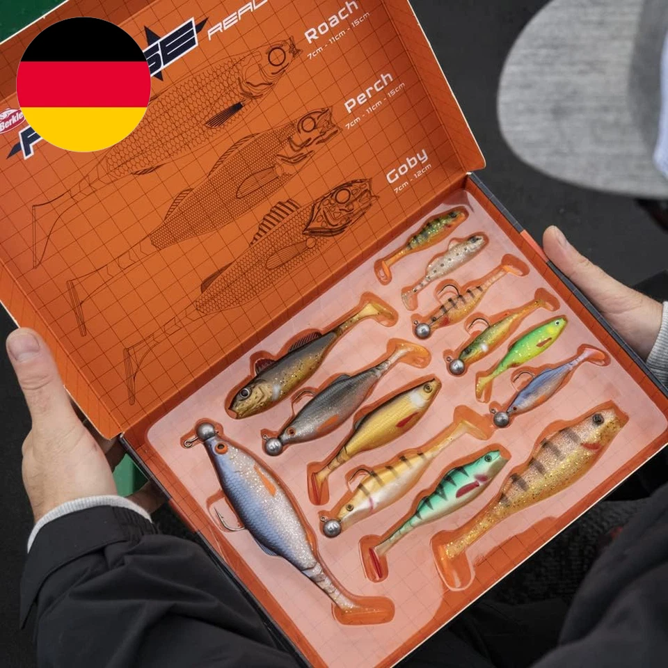 Berkley Pulse Realistic - Set Mit 13 Gummiködern Und 6 Jigköpfen. Geschenkbox Fü - Bild 3 von 4
