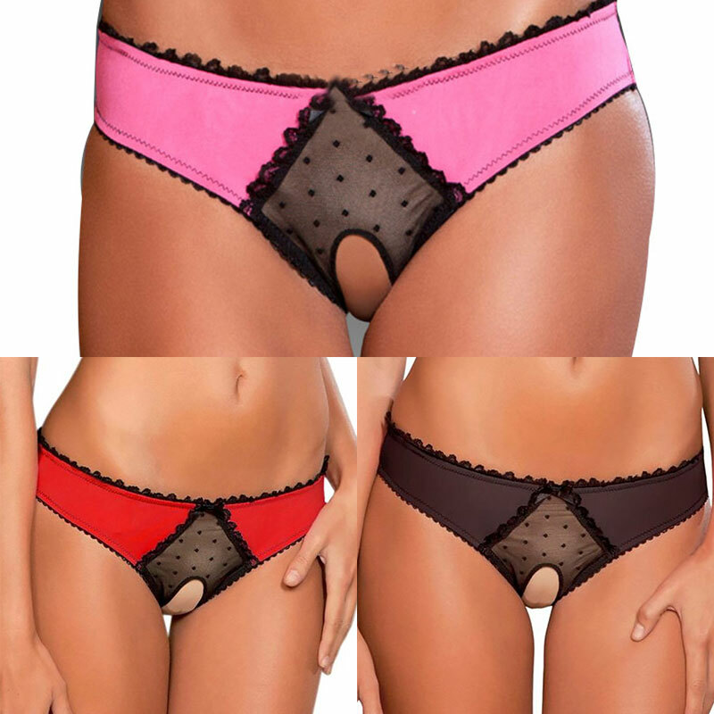 Lady Crotchless Lingerie See Through Briefs Panties Knickers G-string Underwear₪