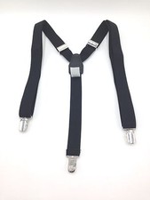  65 Alfani Men'S Black Solid Skinny Stretch Elastic Braces Clip End Suspenders