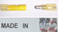  50 YELLOW 12-10 3M HEAT SHRINK BULLET CONNECTOR M/F .195 MARINE GRADE USA