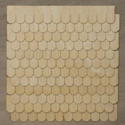 Octagon Style Miniature Dollhouse Shingles - 1:12 Scale Laser Cut Speed Strips