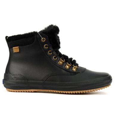 Keds Women's Scout II Water Resistant Black Leather Boots